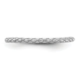 Sterling Silver Stackable Expressions Rhodium Criss-cross Ring