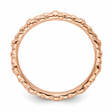 Sterling Silver Stackable Expressions Pink-plated Cable Ring