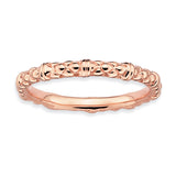 Sterling Silver Stackable Expressions Pink-plated Cable Ring - shirin-diamonds