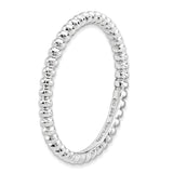 Sterling Silver Stackable Expressions Rhodium Beaded Ring