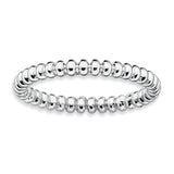 Sterling Silver Stackable Expressions Rhodium Beaded Ring - shirin-diamonds