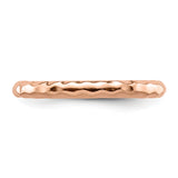 Sterling Silver Stackable Expressions Pink-plated Hammered Ring
