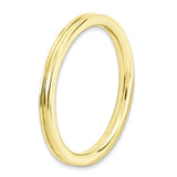 Sterling Silver Stackable Expressions Gold-plated Grooved Ring
