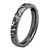 Sterling Silver Stackable Expressions Black-plated Ring