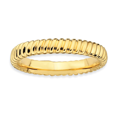 Sterling Silver Stackable Expressions Gold-plated Ring - shirin-diamonds