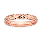 Sterling Silver Stackable Expressions Pink-plated Ring QSK276 - shirin-diamonds