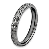 Sterling Silver Stackable Expressions Black-plated Ring QSK277