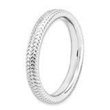 Sterling Silver Stackable Expressions Rhodium Ring QSK279