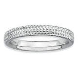 Sterling Silver Stackable Expressions Rhodium Ring QSK279 - shirin-diamonds