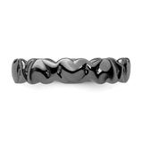 Sterling Silver Stackable Expressions Black-plated Hearts Ring QSK285