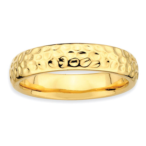 Sterling Silver Stackable Expressions Gold-plated Ring QSK286 - shirin-diamonds
