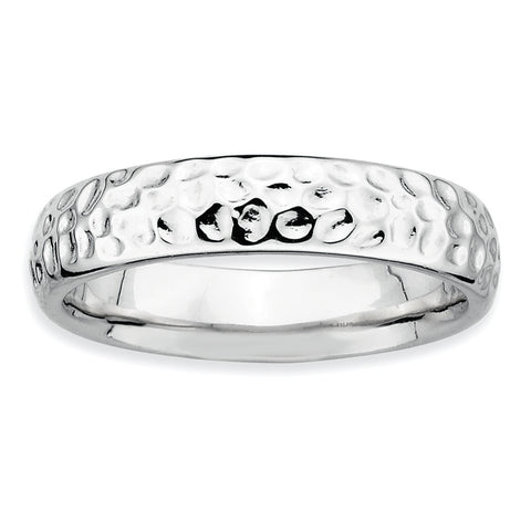 Sterling Silver Stackable Expressions Rhodium Ring QSK287 - shirin-diamonds