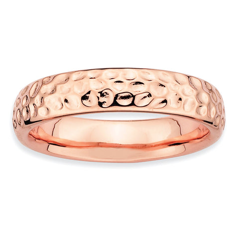 Sterling Silver Stackable Expressions Pink-plated Ring QSK288 - shirin-diamonds