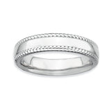 Sterling Silver Stackable Expressions Rhodium Ring - shirin-diamonds