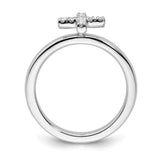 Sterling Silver Stackable Expressions Cross Diamond Ring
