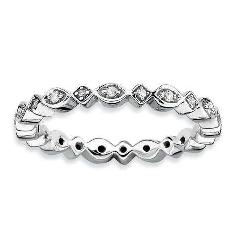 Sterling Silver Stackable Expressions Diamond Ring - shirin-diamonds