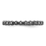 Sterling Silver Stackable Expressions Diamond Black-plated Ring
