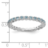 Sterling Silver Stackable Expressions Aquamarine Ring