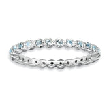 Sterling Silver Stackable Expressions Aquamarine Ring - shirin-diamonds