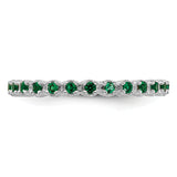Sterling Silver Stackable Expressions Created Emerald Ring