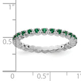 Sterling Silver Stackable Expressions Created Emerald Ring