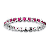 Sterling Silver Stackable Expressions Created Ruby Ring - shirin-diamonds
