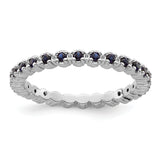Sterling Silver Stackable Expressions Created Sapphire Ring Size 9