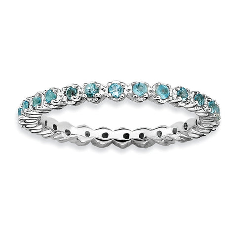 Sterling Silver Stackable Expressions Blue Topaz Ring - shirin-diamonds