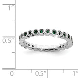Sterling Silver Stackable Expressions Created Emerald Ring Size 10