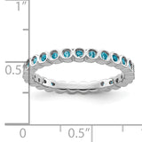 Sterling Silver Stackable Expressions Blue Topaz Ring Size 10