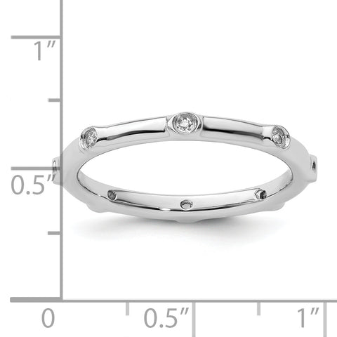 Sterling Silver Stackable Expressions White Topaz Ring