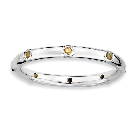 Sterling Silver Stackable Expressions Citrine Ring - shirin-diamonds