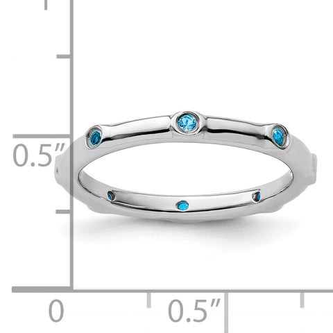 Sterling Silver Stackable Expressions Blue Topaz Ring
