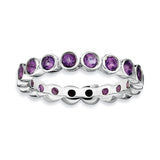 Sterling Silver Stackable Expressions Amethyst Ring - shirin-diamonds