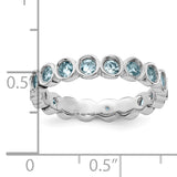 Sterling Silver Stackable Expressions Aquamarine Ring