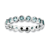 Sterling Silver Stackable Expressions Aquamarine Ring - shirin-diamonds