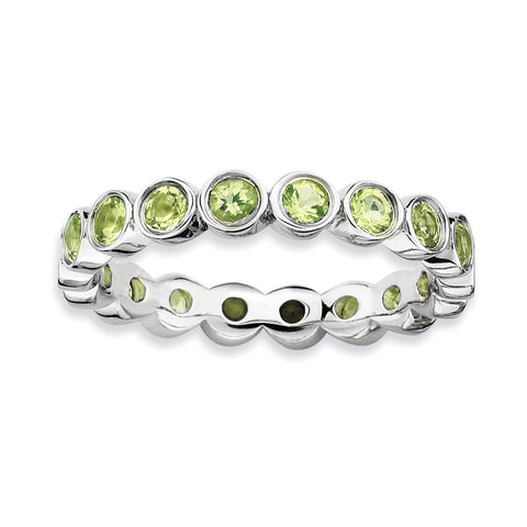Sterling Silver Stackable Expressions Peridot Ring - shirin-diamonds