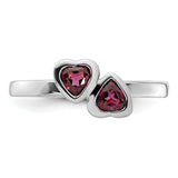 Sterling Silver Stackable Expressions Rhodolite Garnet Double Heart Ring
