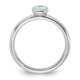Sterling Silver Stackable Expressions Oval Aquamarine Ring