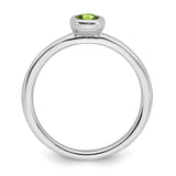 Sterling Silver Stackable Expressions Oval Peridot Ring