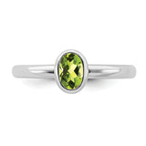 Sterling Silver Stackable Expressions Oval Peridot Ring