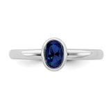 Sterling Silver Stackable Expressions Oval Created Sapphire Ring