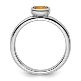 Sterling Silver Stackable Expressions Cushion Cut Citrine Ring