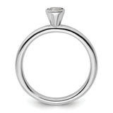 Sterling Silver Stackable Expressions High 4mm Round White Topaz Ring