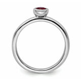 Sterling Silver Stackable Expressions Low 4mm Round Cr. Ruby Ring