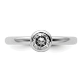 Sterling Silver Stackable Expressions Low 5mm Round White Topaz Ring
