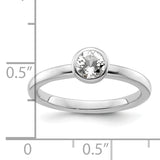 Sterling Silver Stackable Expressions Low 5mm Round White Topaz Ring