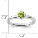 Sterling Silver Stackable Expressions Low 5mm Round Peridot Ring