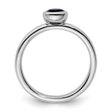 Sterling Silver Stackable Expressions Low 5mm Round Cr. Sapphire Ring