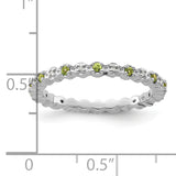 Sterling Silver Stackable Expressions Peridot & Diamond Ring